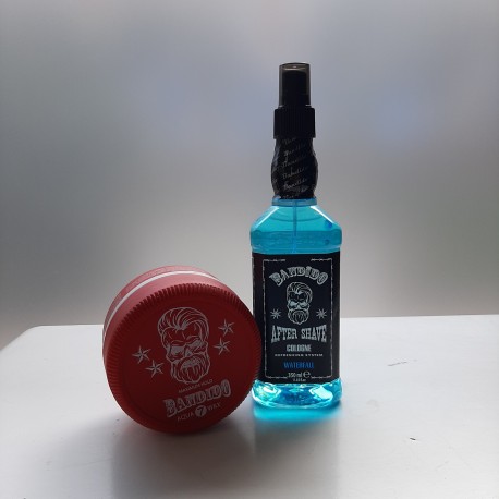 Pack Bandido After Shave Cologne Waterfall 350ml  y Bandido Maximum Hold Aqua Wax Red
